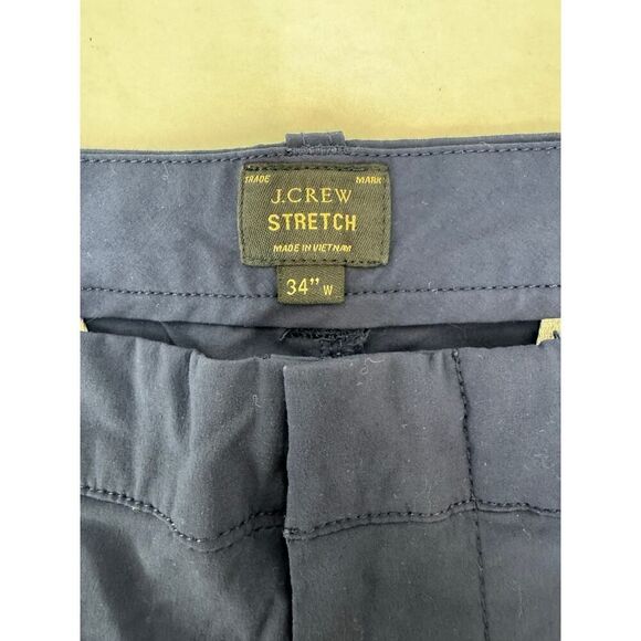 J. Crew Stretch Chino Shorts Blue Nylon Men's Size 34 - Picture 2 of 8